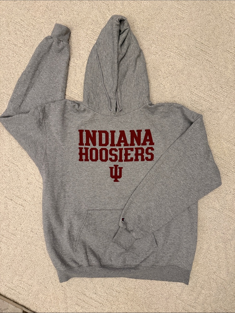 Indiana Hoosiers Champion Gray Hoodie, XL